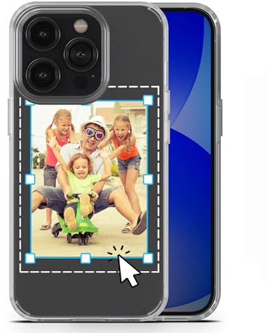 AIGAT Personalisierte Handyhülle für iPhone 15 - Sie Ihr Eigenes Foto Logo gedruckt auf Einer kristallklaren Hybrid Hart Zurück Platten Abdeckung & stoßfesten TPU Stoßfänger - Dein Design