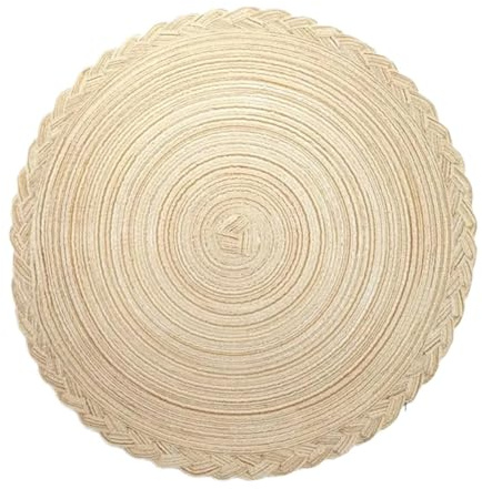 Tovaglietta da tavola rotonda forma intrecciata resistente al calore stoviglie presina tappetino for bar cucina ciotola bevanda tazza sottobicchiere Per Casa Ristorante(Beige)