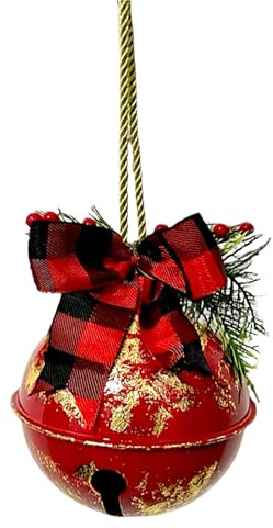 Penlimly Campanelli Natalizi Giganti Per Decorazioni,Decorazioni Natalizie Con Fiocco - Ornamenti Metallici a Sonaglio per le Feste | Per Portico Cortile Festa E Vacanze Invernali