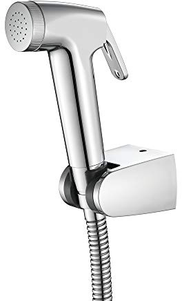 Handheld Bidet Sprayer for Toilet Cloth Diaper ABS Portable Wall Mounted Wash Shower Set with Single Cold Attachment for Personal Hygiene,Chrome(Cromo)