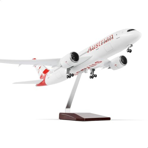 QIYUMOKE 1/130 Österrike 787 Flygplansmodell med stativ (längd 43 cm) för Boeing 787, vuxen harts flygplansmodell Souvenir present