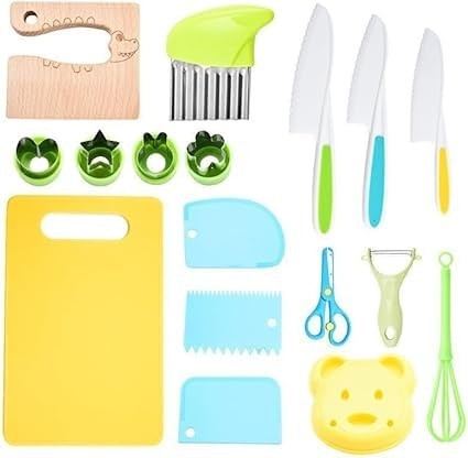 Couteau Enfant Kit De Cuisine Les Jeux Montessori Jouets De Cuisine pour Garçons Et Filles (17-teilig)