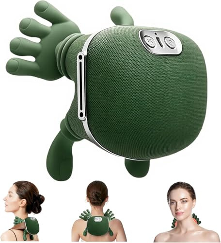 4D Shiatsu Masseur de cou sans fil avec chaleur & acupression - Appareil de massage du cou et des épaules pour le dos, la maison et le bureau - 3 niveaux d'intensité, 2 niveaux de chaleur - Appareil
