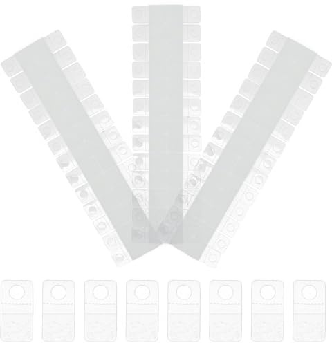 Lurrose Lot de 100 Crochets Adhésifs Transparents pour Présentoirs à Panneaux Perforés, Dimensions 20x40 Mm, en Pvc Léger, Crochets Auto-adhésifs pour Étiquettes de Vente au Détail