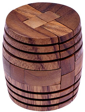 LOGOPLAY Barrel - Fass - 3D Puzzle - Montessori - Denkspiel - Knobelspiel - Geduldspiel - Logikspiel aus Holz