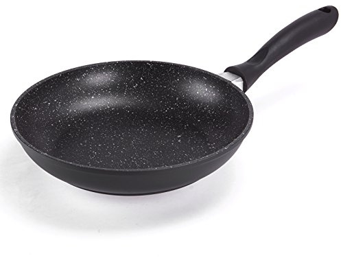 MSV 110426 - Padella in ghisa Alluminio con Rivestimento in Pietra, 26 cm, Colore: Nero