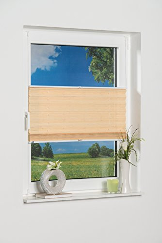 K-home Klemmfix-Bambus-Plissee Natur 110 x 130 cm (B x L)