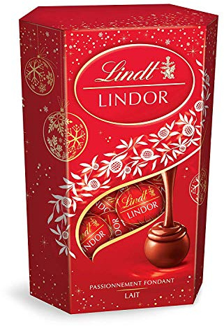 Lindt Lindor - Corneta de leche, 337 g, 27 bolas de chocolate con leche