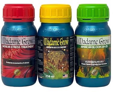 MADAME GROW - organiskt gödselmedel - tillväxt - blomning och skydd - BUTTERFLY KIT 3PACK - (3x250ml)