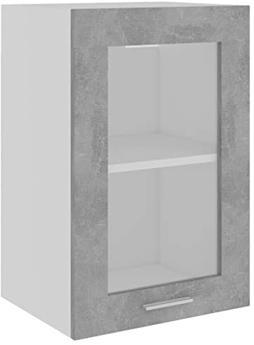 vidaXL Hängeglasschrank Lyon Betongrau 40x31x60 cm Holzwerkstoff