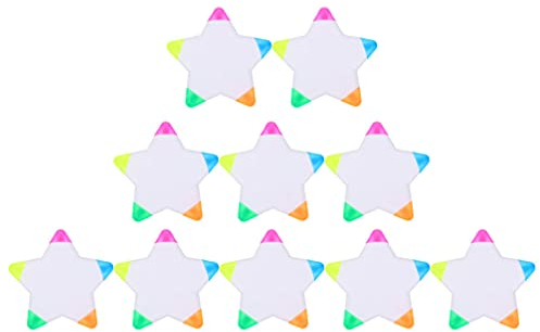 10Pcs Neuheit Textmarker 5- In- 1 Highlighter Sterne Marker Stift Breite Und Feine Tipps für Büro Studenten Schriftlich Liefert
