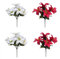 Lot de 4 bouquets de poinsettia artificielles en soie synthétique 2 blanches et 2 rouges pour décoration de Noël