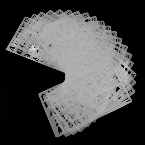 Namvo 20Pcs Journal Schablonen, wiederverwendbare Planer Malschablone für Tagebuch, Journal, Scrapbook, DIY Craft Drawing Template