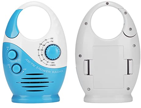 Tragbares AM FM-Radio, Musikduschlautsprecher Radio, Tragbare wasserdichte Broadcasts mit Haken für Duschräume, Nachttische und Garagen