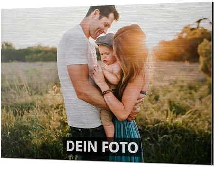 PhotoFancy® – Personalisiertes Alu-Dibond Wandbild mit eigenem Foto selbst gestalten - Foto auf Metall drucken lassen - Wandbild bedrucken - Querformat - Alu-Dibond Silber 3mm
