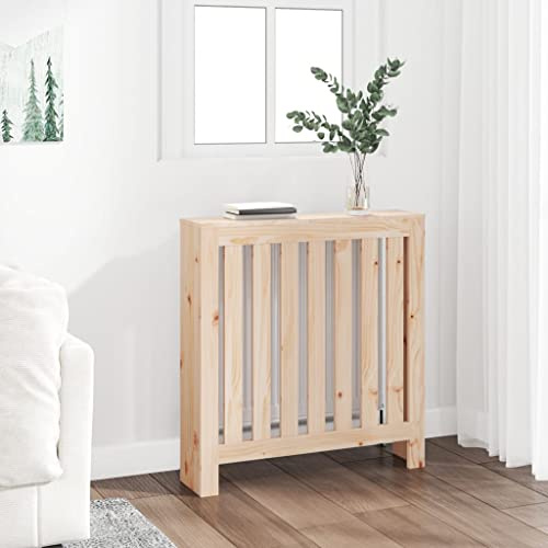 Cache Radiateur en Bois Massif de Pin - Couverture Décorative 79,5x19x84 cm