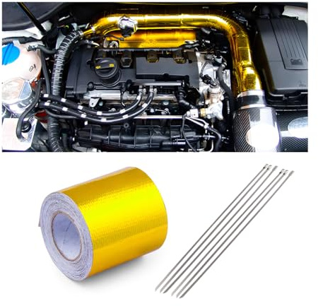 JNNJ 10mx5cm Cinta Adhesiva de Aluminio, Autoadhesiva y Eesistente al Agua Calor, Cinta Aislante Refuerzo de Malla Fibra Vidrio, Adecuado para el Mantenimiento de Tuberías Automóviles