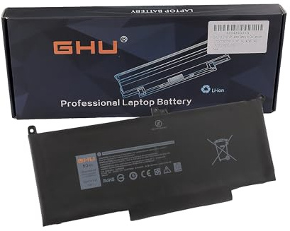 GHU F3YGT 60 Wh Laptop Battery for Dell Latitude 12 7000 7280 7290 13 7380 7390 14 7480 7490 E Series E7280 E7290 E7390 DM3WC DM6WC 2X39G KG7VF