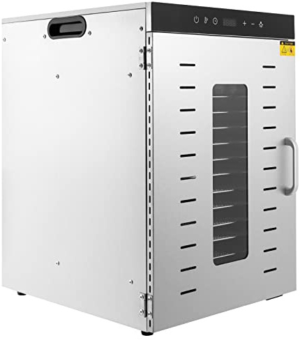 Disidratatore alimentare 1500 W, essiccatore per frutta e verdura SS-16H, essiccatore per frutta e verdura, 16 vassoi in acciaio inox, controllo della temperatura e timer