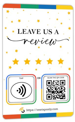 1 Einheit Social Review Tap Card | QR-Code überprüfen | Kontaktlose Bewertungskarte | NFC Tap Card | unbegrenzte Nutzung (1 Google Card)