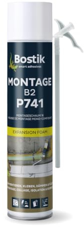 BOSTIK P741 Montage B2-750ml | Einkomponentiger Polyurethanschaum - Zum Montieren - Kleben - Dämmen - Füllen - Gute Hafteigenschaften - Sofort einsetzbar