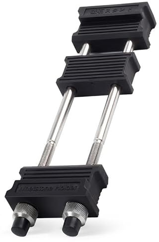 S SATC Sharpening Stone Holder,Adjustable 5-4/5 Inch to 8-9/10 Inch,Rubber Stainless Steel No-Slip Sharpening Stone Base for Diamond Stones