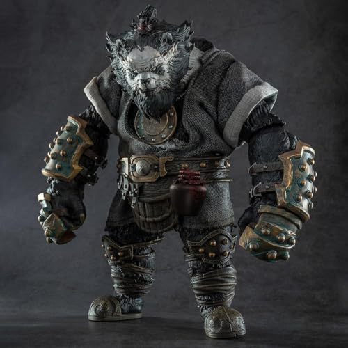 GWTCTOY FuRay Planet Originallizenz 1:12 Actionfigur, 20 cm große Panda-Actionfiguren, Furay Planet-Serie Yin, Yang, 26 bewegliche Gelenke, Bausätze für sammelbare Tier-Actionfiguren (schwarz)