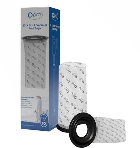 QPRO Pod Vacuum Cleaner Bags, 1L Capacity, Pack of 10, Compatible with Numatic Henry, Hetty, Quick Stick