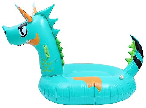 Abaodam Adult Floating Bed Inflatable Swimming Mat Pool Party Decorations Cartoon Dragon-shaped Portable for Garden Pool