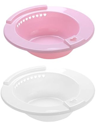 WATIIFUFU 2 Stück Sitzbad für Toilette Damen Hockfreies Sitzbadewannen aus Wärmebeständigem Kunststoff Platzsparend mit Wandhalterung Geeignet für Standard Toilettensitze und Seniorenpflege