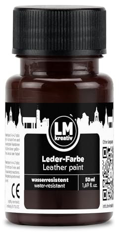 LM-Kreativ Lederfarbe 50ml - Braun - Hochwertige Farbe für Lederpflege und Leder Reparatur – Ideal für Sneaker, Schuhe und Taschen - Geeignet für Glattleder, Kunstleder und Lederoberflächen