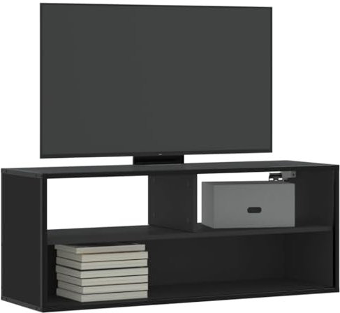 Homgoday Arredo Mobile Porta TV Nero 100x31x39,5 cm in Truciolato e Metallo, Mobile Porta TV Mobiletto Basso per TV per Tavolino da Salotto Industriale Supporto TV Soggiorno Style848934