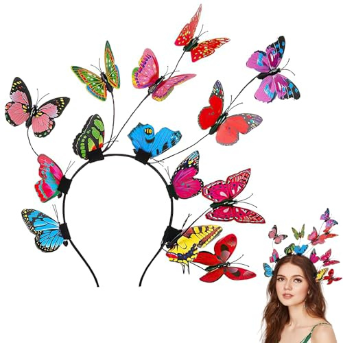 Schmetterling Haarreif, Schmetterling Haarreifen, Schmetterlinge Haarschmuck, Stirnband Schmetterling für Damen Mädchen Karneval, Tanzkostüme, Fastnacht, Rollenspiele