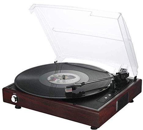 JFNHUTL Gramófono, Tocadiscos, Tocadiscos inalámbrico portátil, fonógrafo LP con Altavoces estéreo Integrados, Tocadiscos de 3 velocidades con Altavoces