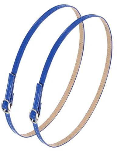 sourcing map 1 Pair Replacement Ankle Strap for Heels Detachable Shoe Straps PU Leather Shoe Bands, Dark Blue