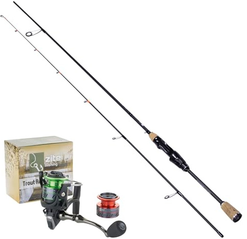 Zite Fishing Solid Strike UL Rute 200cm | Solid Tip Vollcarbon Spitze | 0,5-3g Wurfgewicht | Ultra Light Forellenrute für Gummiköder + Finesse Rigs Parabolische Aktion