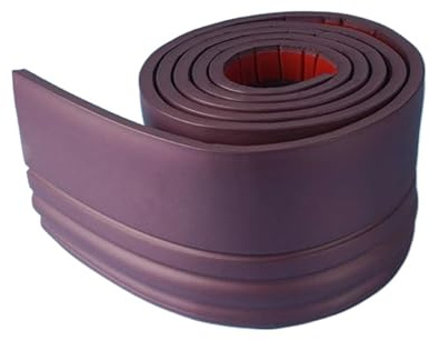PVC Skirting Board Trim Self-Adhesive, 5meters Flexible Skirting Boards Covers, 125MM Width Peel and Stick Rubber Wall Base Moulding Trim,Wall Baseboard, Wine red
