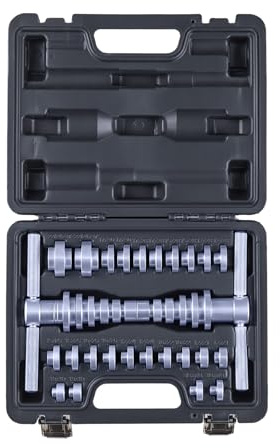 VEVOR Bearing Press Kit, 25 Pcs, Bearing Race and Seal Driver Set with Bushings & Wrenches, Bushing Driver Tool Set, Heavy Duty Aluminum Alloy Seal Removal Installation Tool Kit with Storage Case