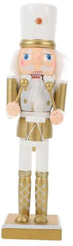 MALUGOGO Figura de soldado cascanueces de madera tallada a mano, adorno tradicional de cascanueces para Navidad, decoración de escritorio, chimenea, regalo festivo coleccionable
