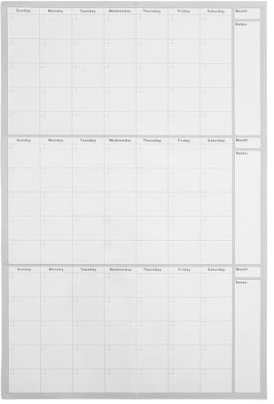 FUNOMOCYA Großer Trocken Abwischbarer Jumbo Wandkalender 61X91cm Undatierter 3 Monats Planer aus Whiteboard für Büro und Zuhause Wiederverwendbarer Vertikaler Quartalskalender