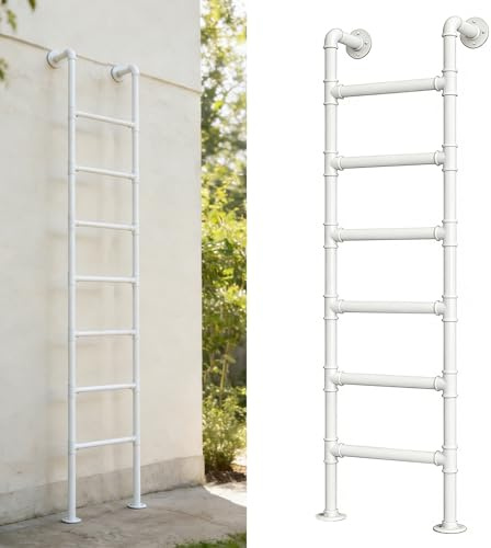 ZENSTYW Escalera para Litera De Pie,Robusta Escalera De Salida para Ventana De Sótano,Escalera De Escalada Universal,Color Blanco,para Biblioteca,Dormitorios(120cm/47.2in)