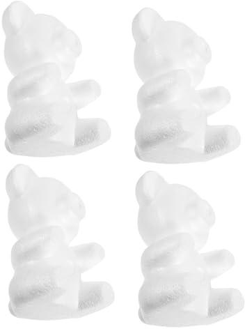 Artibetter Set da 4 Orsi in Gommapiuma 20 CM per Composizioni Floreali Modellini Fai da Te Decorabili Pittura e Rose Materiale Artigianale per Regali Creativi e Decorazioni per la Festa