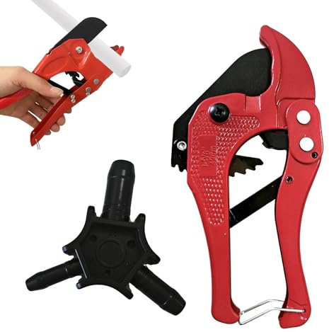 Cortatubos para Tubos Compuestos - Herramientas de Corte y Desbarbado para PVC, Plástico y Multicapa, Diámetro Máximo 42mm, Calibrador Multifuncional para Tubos de 16-20-25 mm, Fontanería Profesional