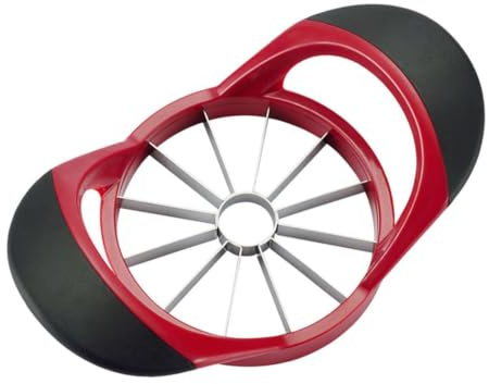 EdirFtra Äppelskivare, fruktskärmaskin i rostfritt stål, ergonomiskt gummihandtag med 12 vassa blad
