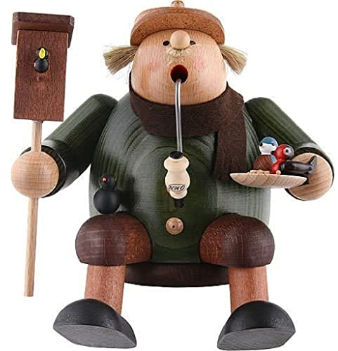 KWO Smoking Man Figurine, Feeding The Birds, 17 cm, Wood, Multicolour, One Size