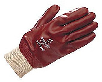 Trilanco Gloves PVC Fully Coated Knit Wrist Red
