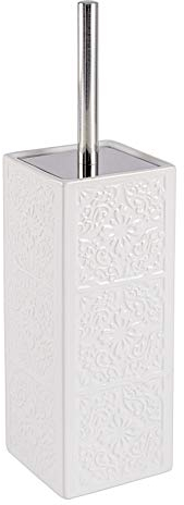 WENKO 22651100 Toilet brush Cordoba White - toilet brush holder, closed form, Ceramic, 9.5 x 35 x 9.5 cm, White