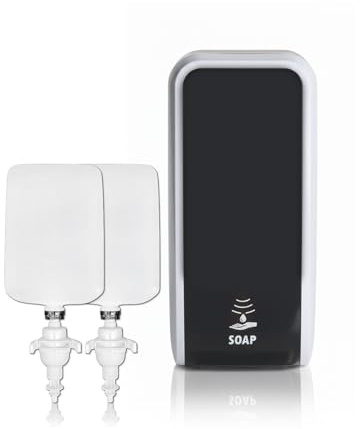 Blanc HYGIENIC Cosmos Sensor-Schaumseifenspender Silber-Schwarz + 2 L | Berührungsloser Sensor-Spender mit drei Dosierstufen, 2 Liter milder Schaumseife und bis zu 5.000 Anwendungen