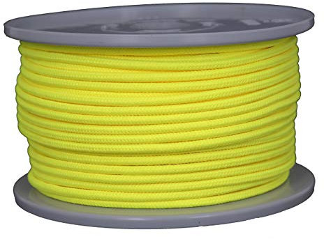 Flechtleine/Flechtschnur/Seil Zeltleine Absperrseil stark fluoreszierend Ø 3.5mm-50meter Fb. leuchtgelb (hochsichtbare Signalfarbe)