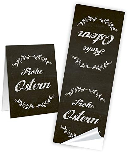 Logbuch-Verlag 100 kleine Osteraufkleber schwarz weiß für Papiertüten Flaschen Gläser Verzierung für Geschenke 5 x 14,8 cm